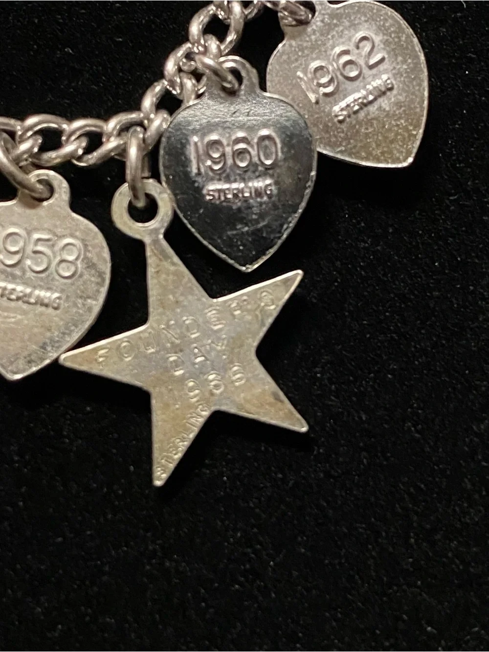Vintage Sterling Silver Beta Sigma Phi charm bracelet